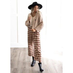 HAYDEN LOS ANGELES Lyra Soft Brushed Plaid Pants Sz S Hipster City Boho Academia